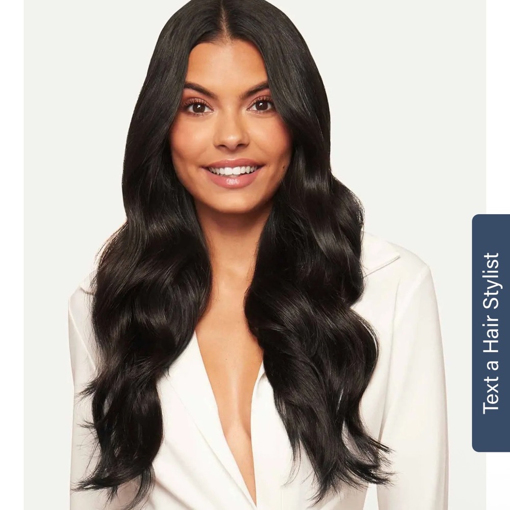 20 inch Glossy off-Black Wavy Hair Extensions